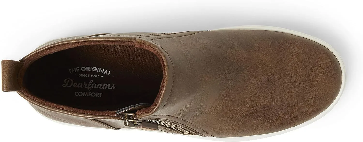 Dearfoams Women's Original Comfort Val Side Zip Wedge Sneaker