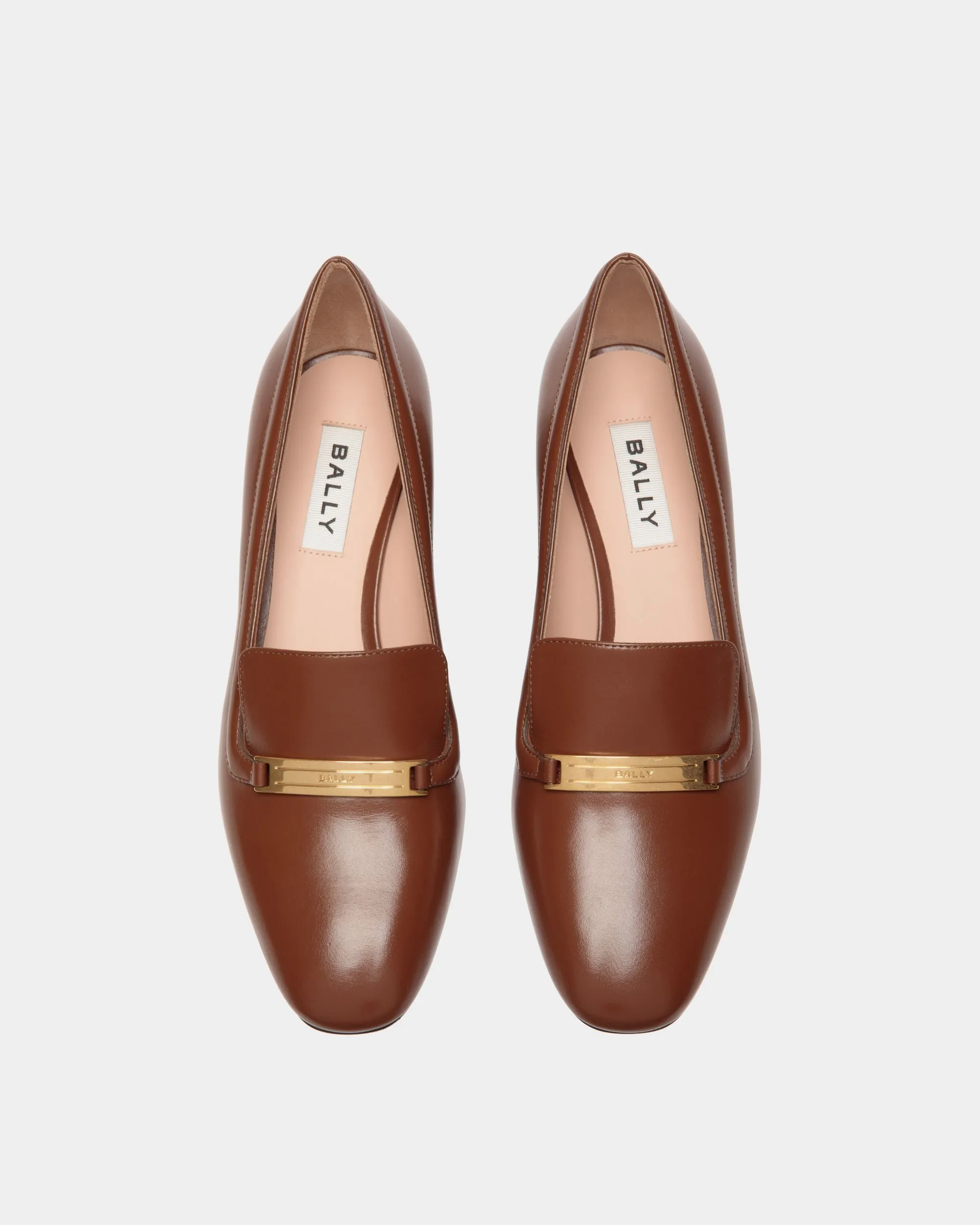 Deco Pump in Brown Leather