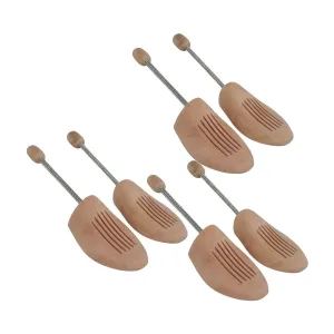 Delfa Set of 3 Pairs Wooden Shoe Trees with Spiral Spring