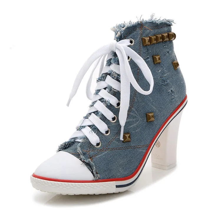 Denim Chic Canvas Sneakers: Stylish & Comfy