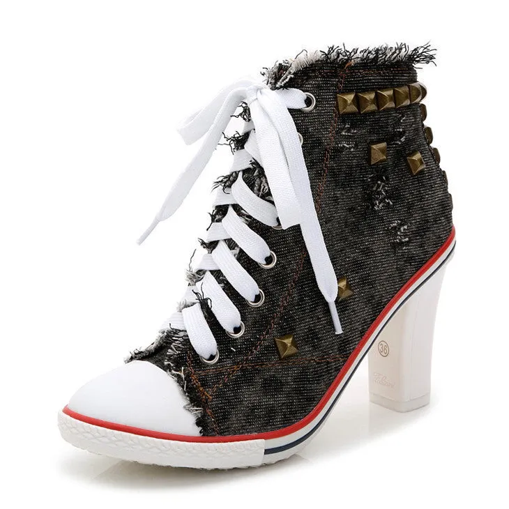 Denim Chic Canvas Sneakers: Stylish & Comfy