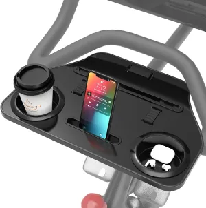 Desk Attachment for Peloton Bike （Not Bike）, Tray Holder for Phone, Cup, Tablet, Ergonomic Platform Tray（Black）