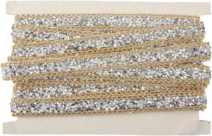 Diamond Mesh Rhinestone Ribbon Gold Edge Silver Wrap Roll Flexible Bendable Trim DIY Decoration for Fashion Handbags Clothing Accessories Shoe Flowers Cellphone Shell Curtains