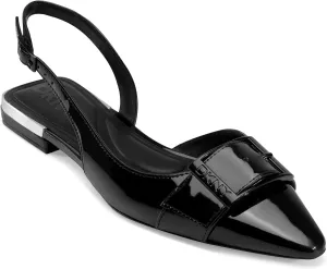 DKNY Women's Clemma Slingback Loafer Mule with Belt Detail Heeled Sandal