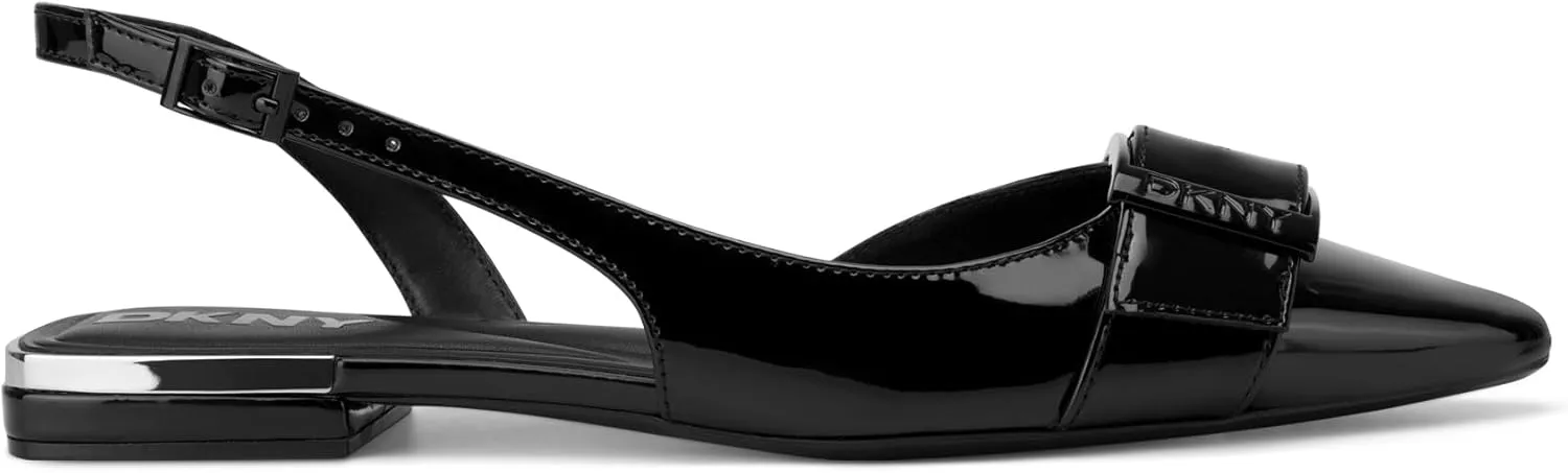 DKNY Women's Clemma Slingback Loafer Mule with Belt Detail Heeled Sandal