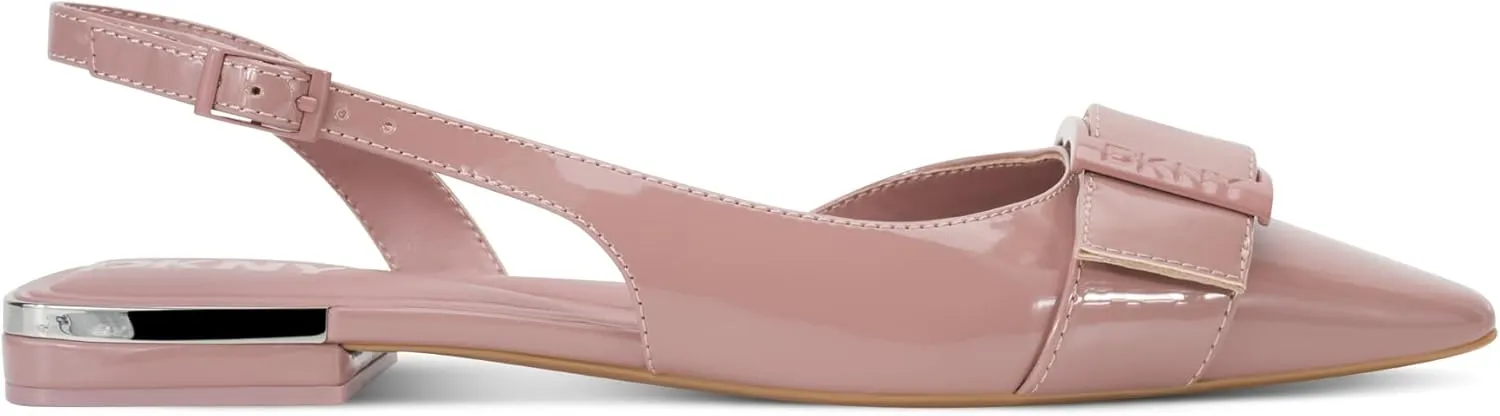 DKNY Women's Clemma Slingback Loafer Mule with Belt Detail Heeled Sandal