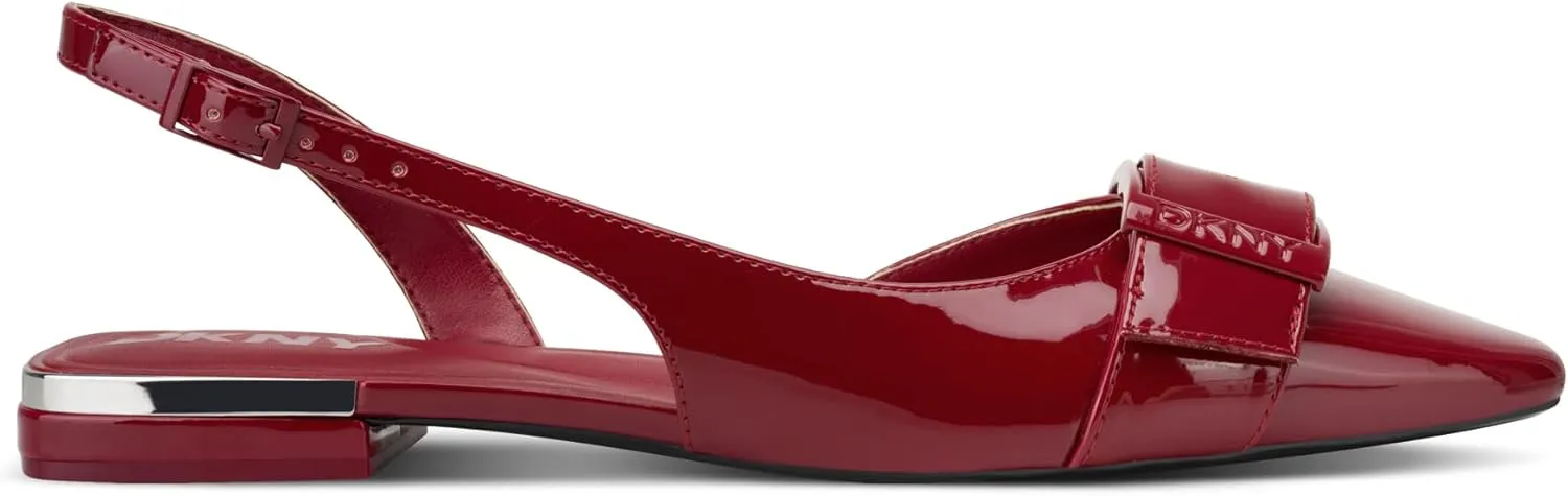 DKNY Women's Clemma Slingback Loafer Mule with Belt Detail Heeled Sandal