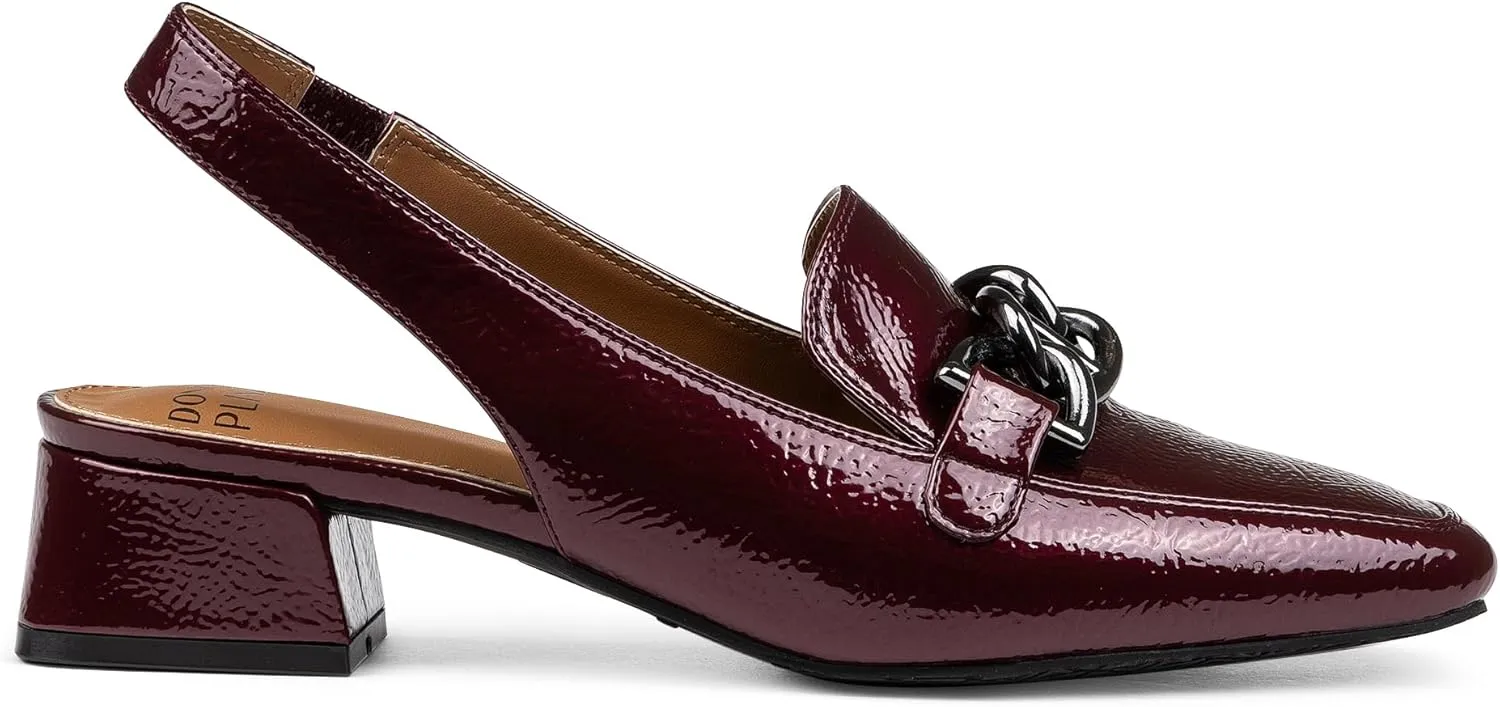 Donald Pliner Women’s Tegan Slingback Loafer Pump Heel – 1.5” Low Flared Heel Shoes for Comfort, Slip On Women’s Heels