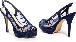 DREAM Mesh Slingback Platform With Stones