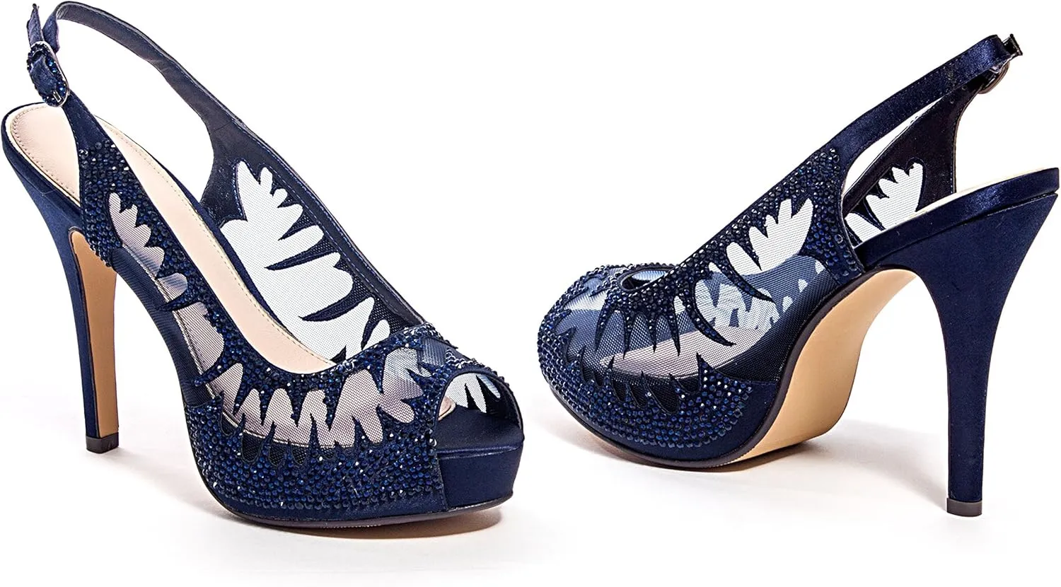 DREAM Mesh Slingback Platform With Stones