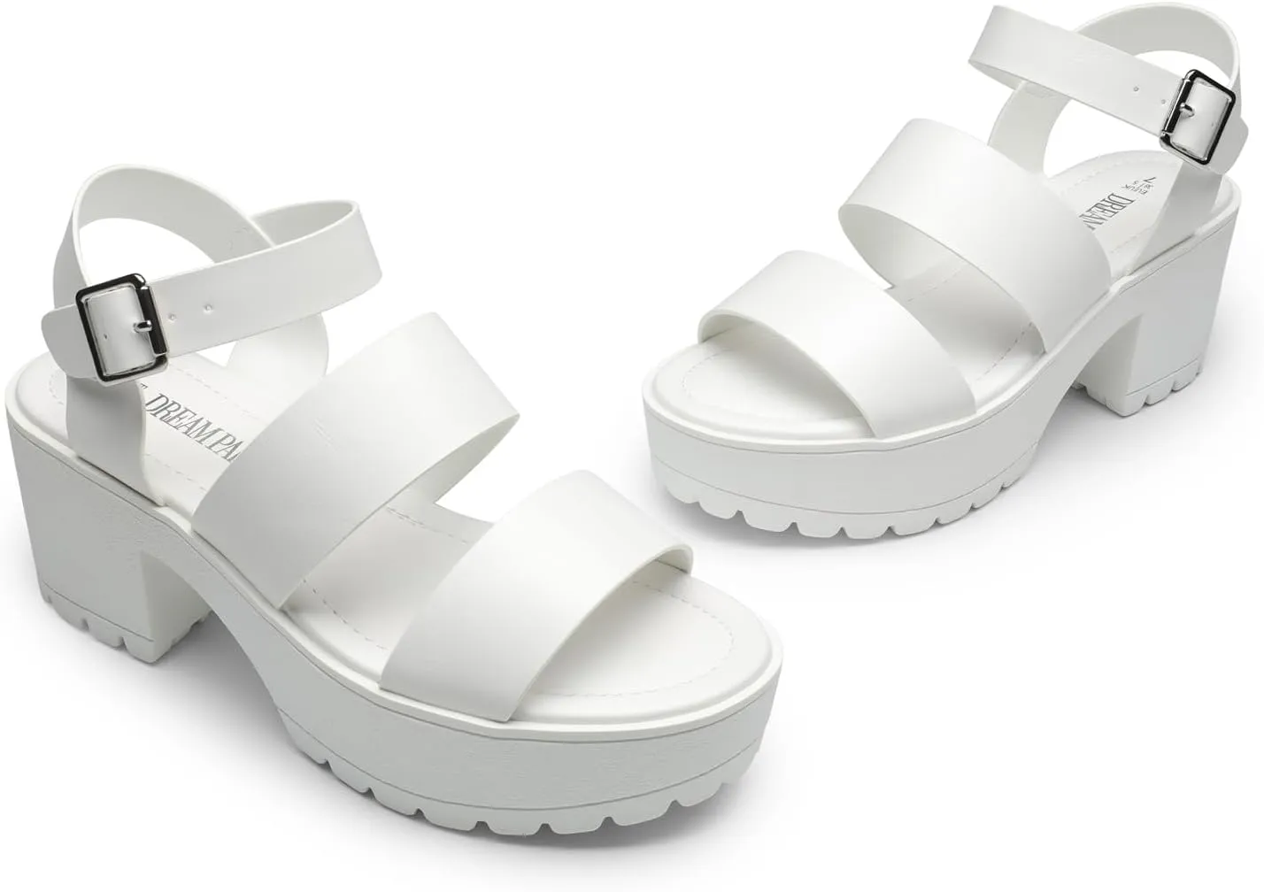 DREAM PAIRS Platform Heels for Women Lightweight Chunky Open Toe Stylish Comfortable Fisherman Sandals with Adjustable Ankle Strap