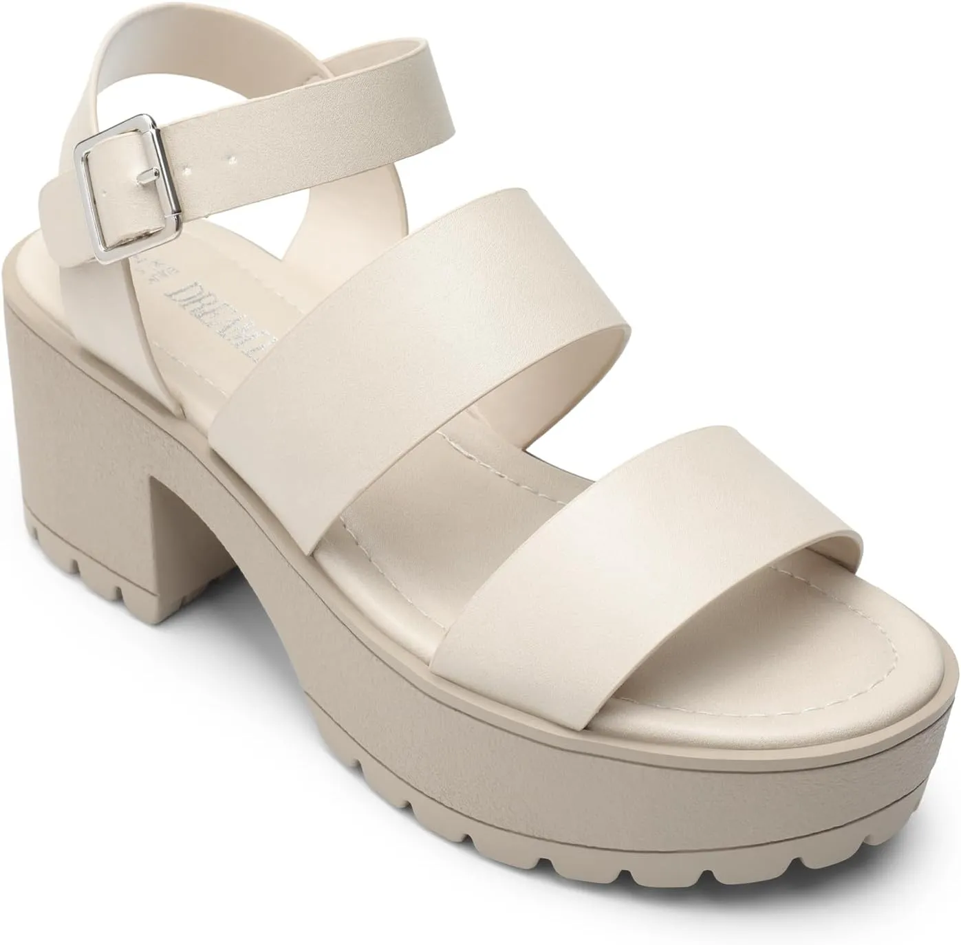DREAM PAIRS Platform Heels for Women Lightweight Chunky Open Toe Stylish Comfortable Fisherman Sandals with Adjustable Ankle Strap