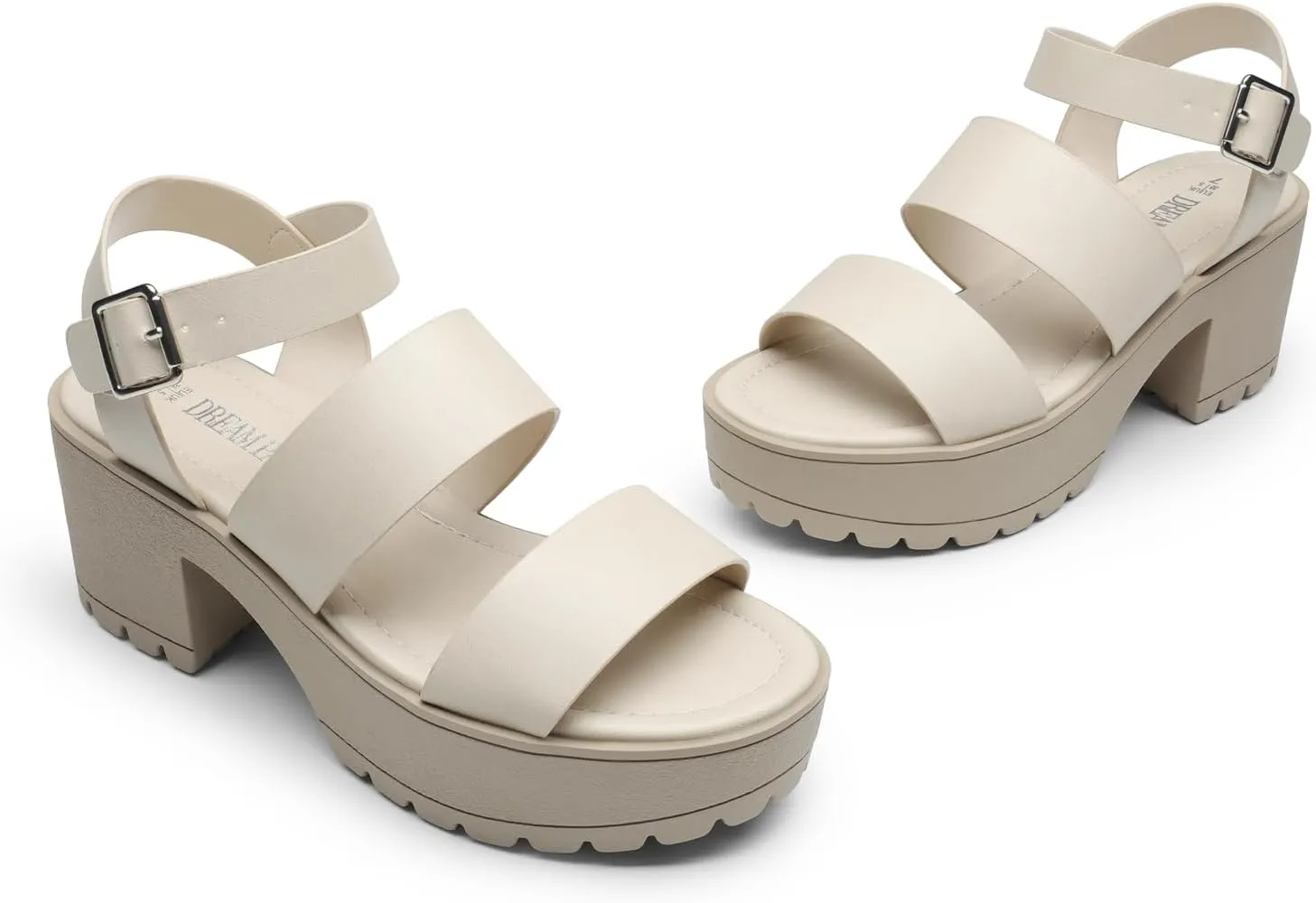 DREAM PAIRS Platform Heels for Women Lightweight Chunky Open Toe Stylish Comfortable Fisherman Sandals with Adjustable Ankle Strap