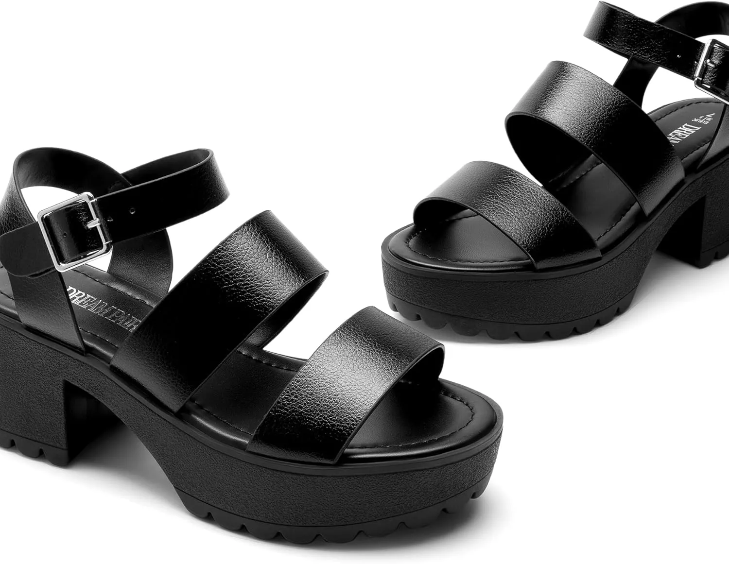 DREAM PAIRS Platform Heels for Women Lightweight Chunky Open Toe Stylish Comfortable Fisherman Sandals with Adjustable Ankle Strap