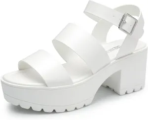 DREAM PAIRS Platform Heels for Women Lightweight Chunky Open Toe Stylish Comfortable Fisherman Sandals with Adjustable Ankle Strap