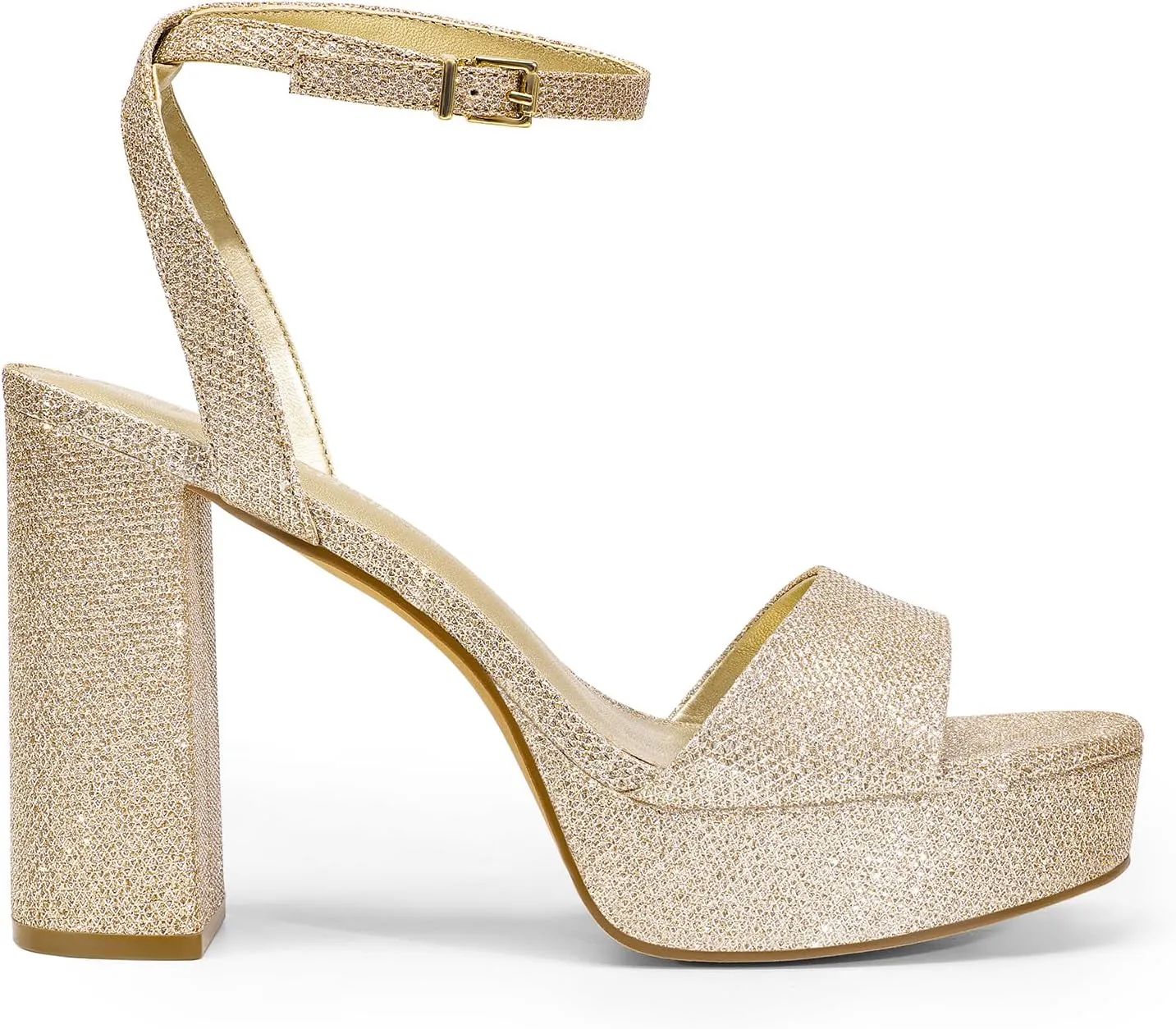 DREAM PAIRS Platform High Heels for Women Chunky Round Open Toe Ankle Strap Stylish Heeled Sandals for Party Prom Wedding