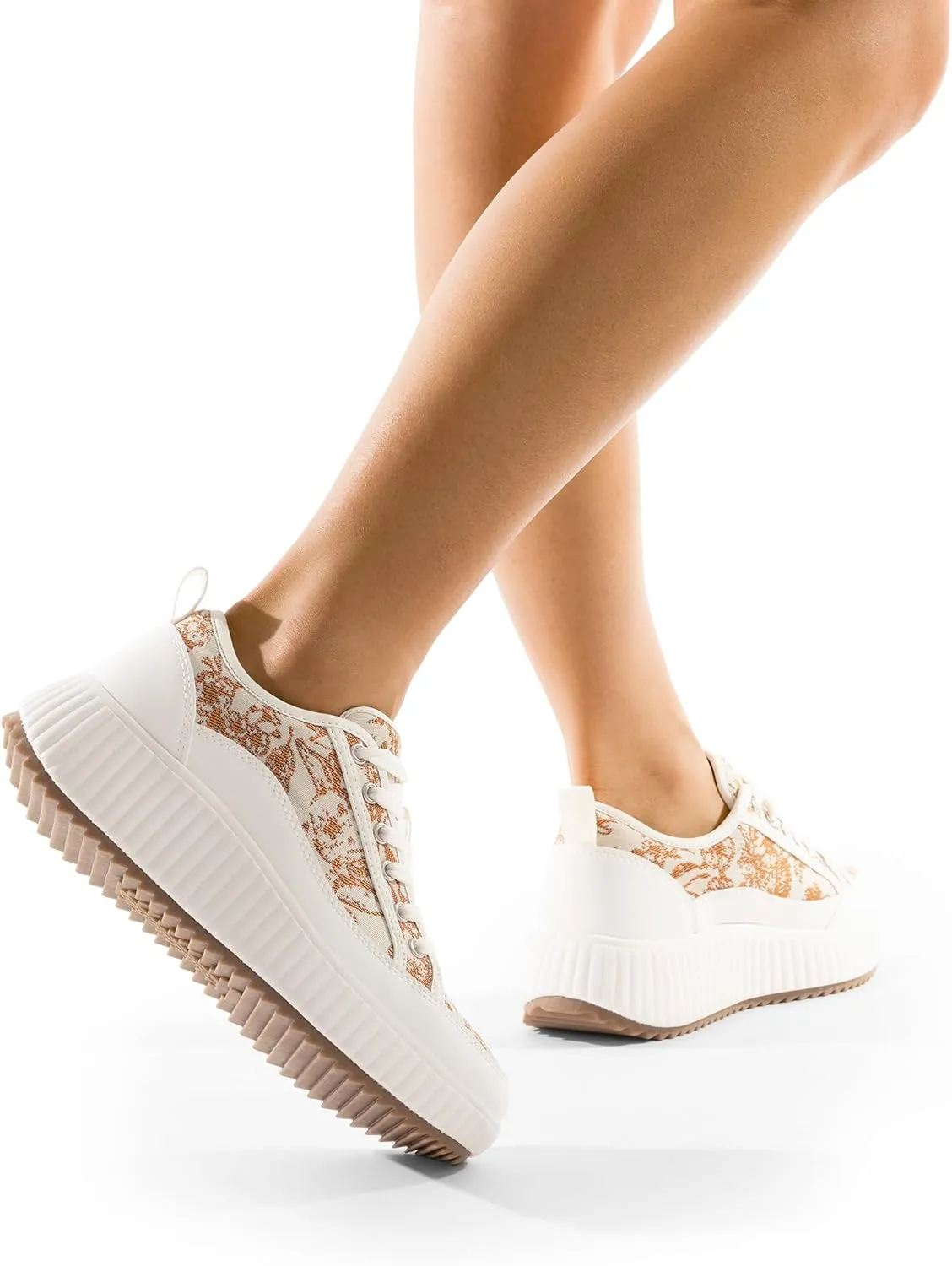 DREAM PAIRS Women Platform Chunky Lightweight Comfortable Casual Lace-Up Sky Walking Fashion Sneakers