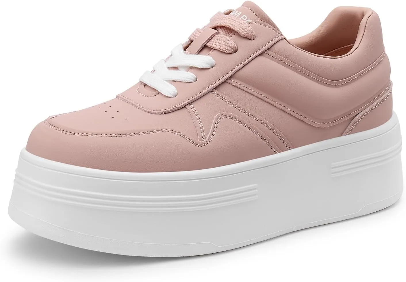 DREAM PAIRS Women Platform High Heel Fashion Sneakers Walking Lace Up Lightweight Stylish Classic Casual Sneaker.
