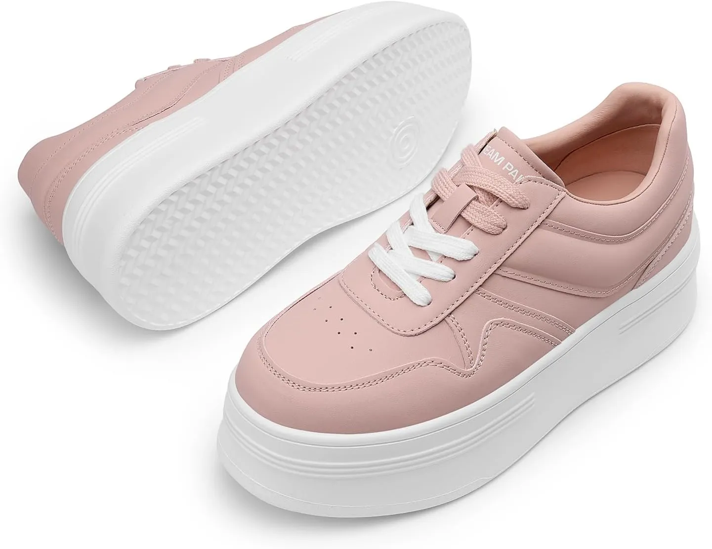 DREAM PAIRS Women Platform High Heel Fashion Sneakers Walking Lace Up Lightweight Stylish Classic Casual Sneaker.