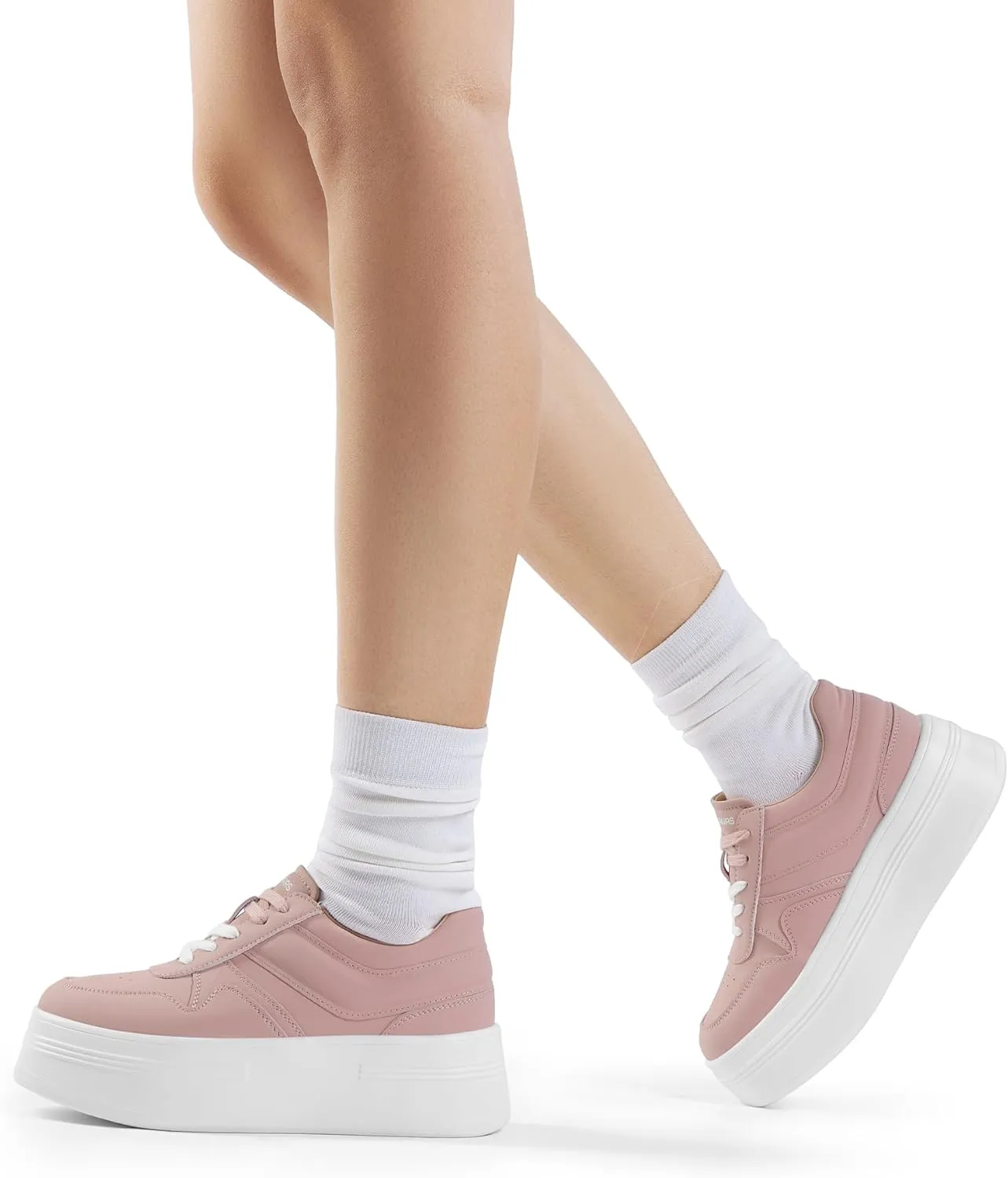 DREAM PAIRS Women Platform High Heel Fashion Sneakers Walking Lace Up Lightweight Stylish Classic Casual Sneaker.