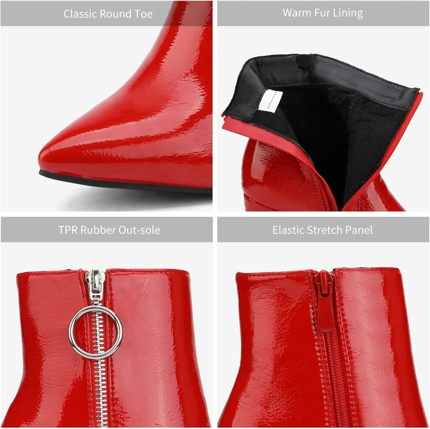 DREAM PAIRS Women's Chunky Heel Ankle Booties Pointed Toe Short Boots