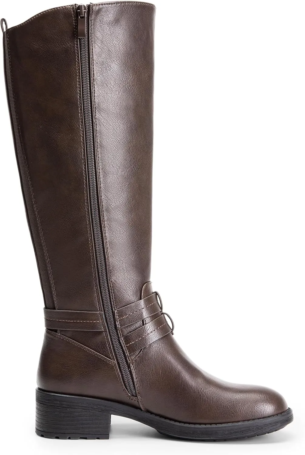 DREAM PAIRS Women's Knee High Boots, Buckle Riding Boots