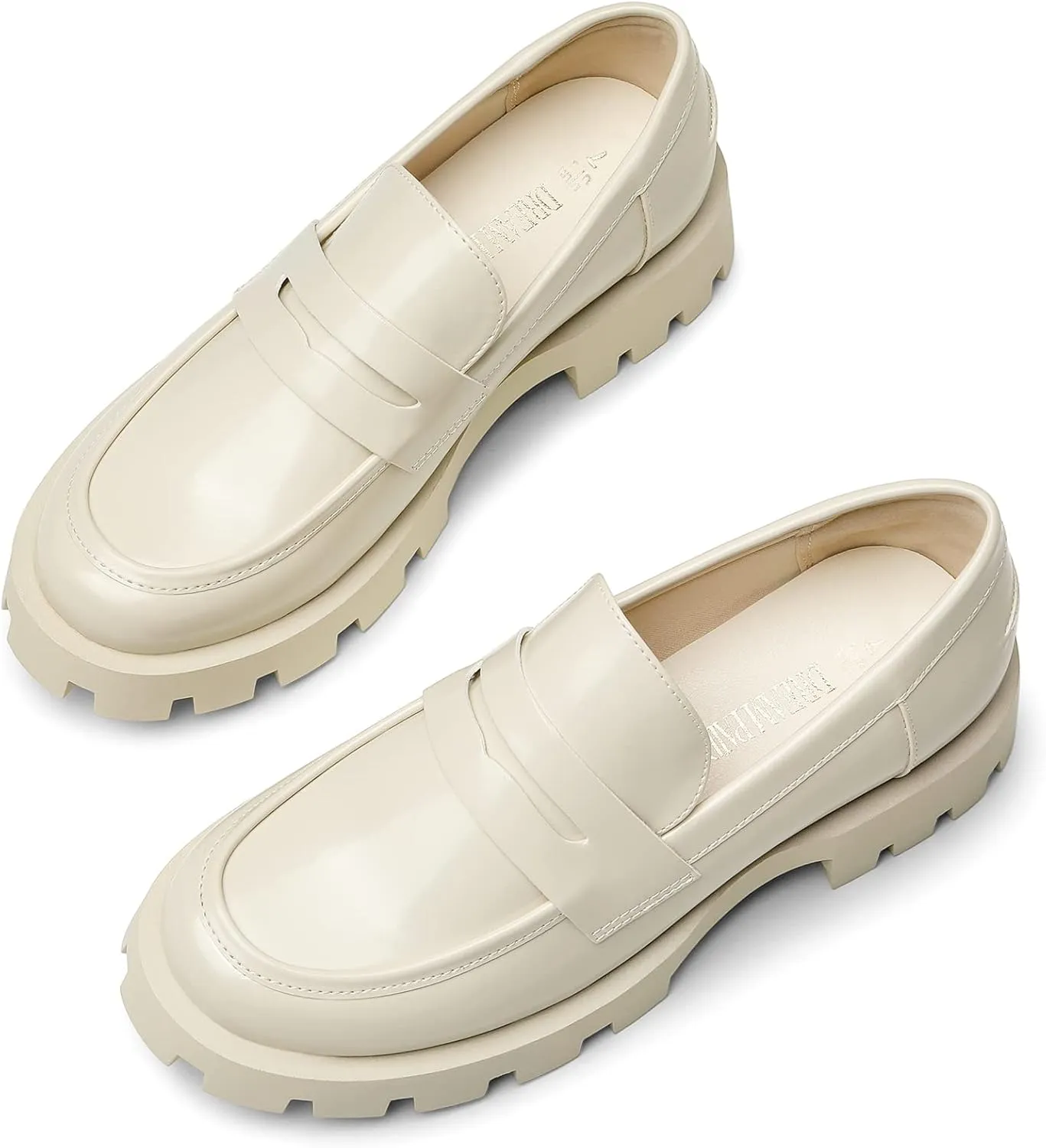 DREAM PAIRS Women's Loafers, Lug Sole Slip On Platform Chunky Penny Loafers for Women Dressy and Work, Business Casual Shoes for Women