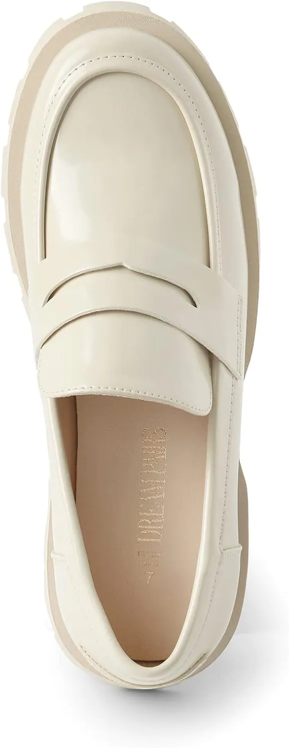 DREAM PAIRS Women's Loafers, Lug Sole Slip On Platform Chunky Penny Loafers for Women Dressy and Work, Business Casual Shoes for Women