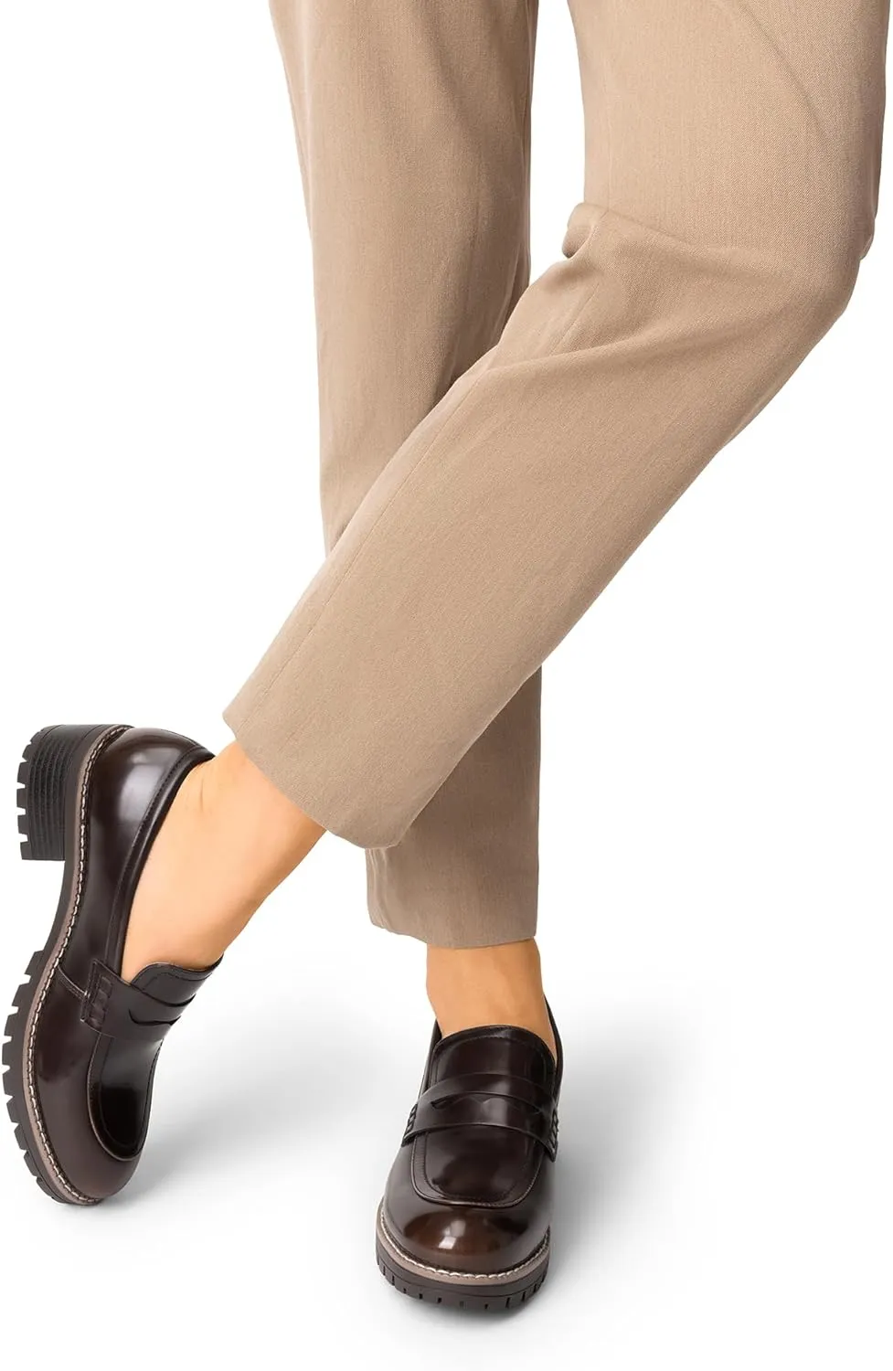 DREAM PAIRS Women's Platform Chunky Heeled Loafers, Womens Business Casual Shoes