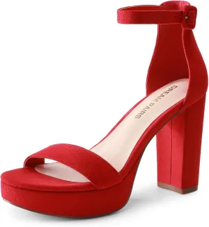 DREAM PAIRS Women's Platform Chunky High Heeled Sandals Open Toe Block Heels Ankle Strap Dress Shoes for Wedding Party Evening