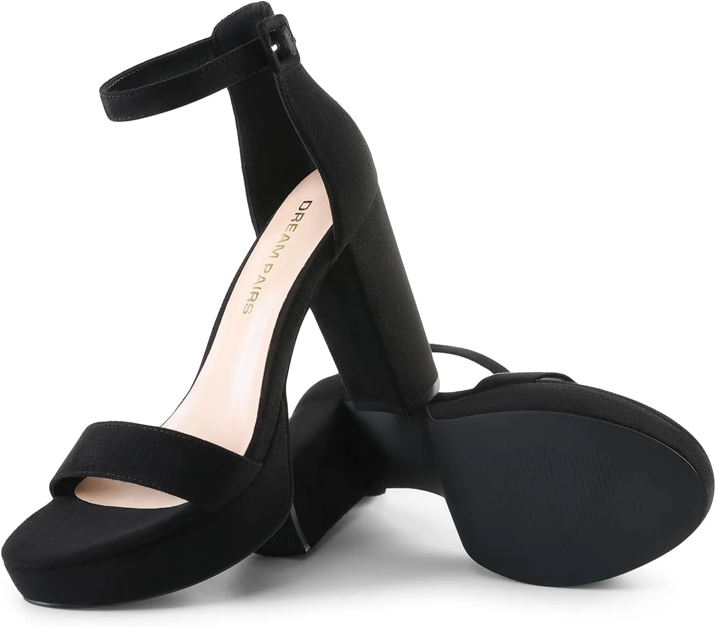 DREAM PAIRS Women's Platform Chunky High Heeled Sandals Open Toe Block Heels Ankle Strap Dress Shoes for Wedding Party Evening