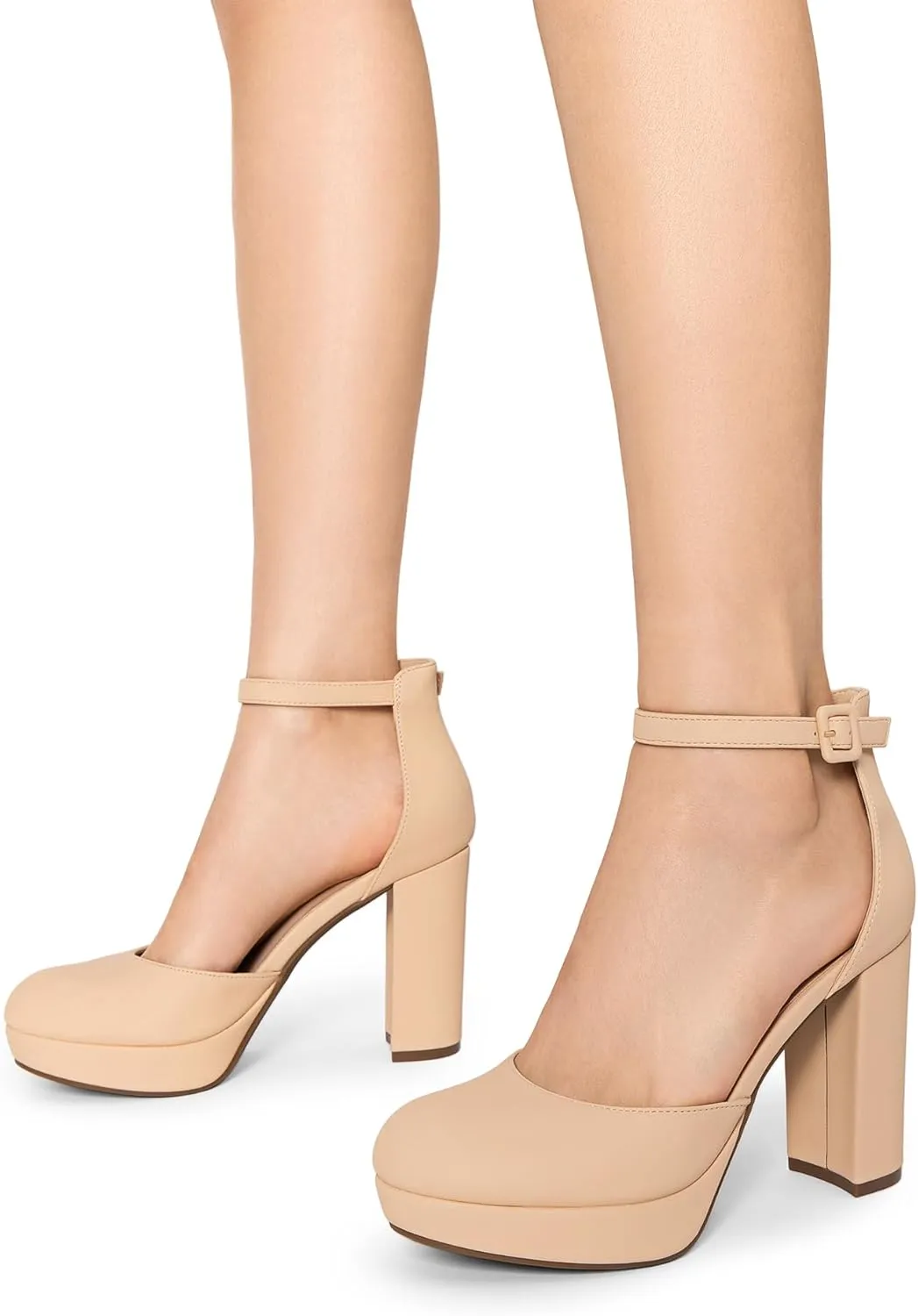 DREAM PAIRS Women's Platform Chunky High Heels Closed Toe Block Ankle Strap Dress Bridal Party Wedding Shoes