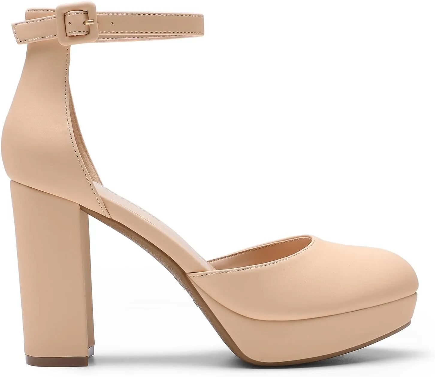 DREAM PAIRS Women's Platform Chunky High Heels Closed Toe Block Ankle Strap Dress Bridal Party Wedding Shoes
