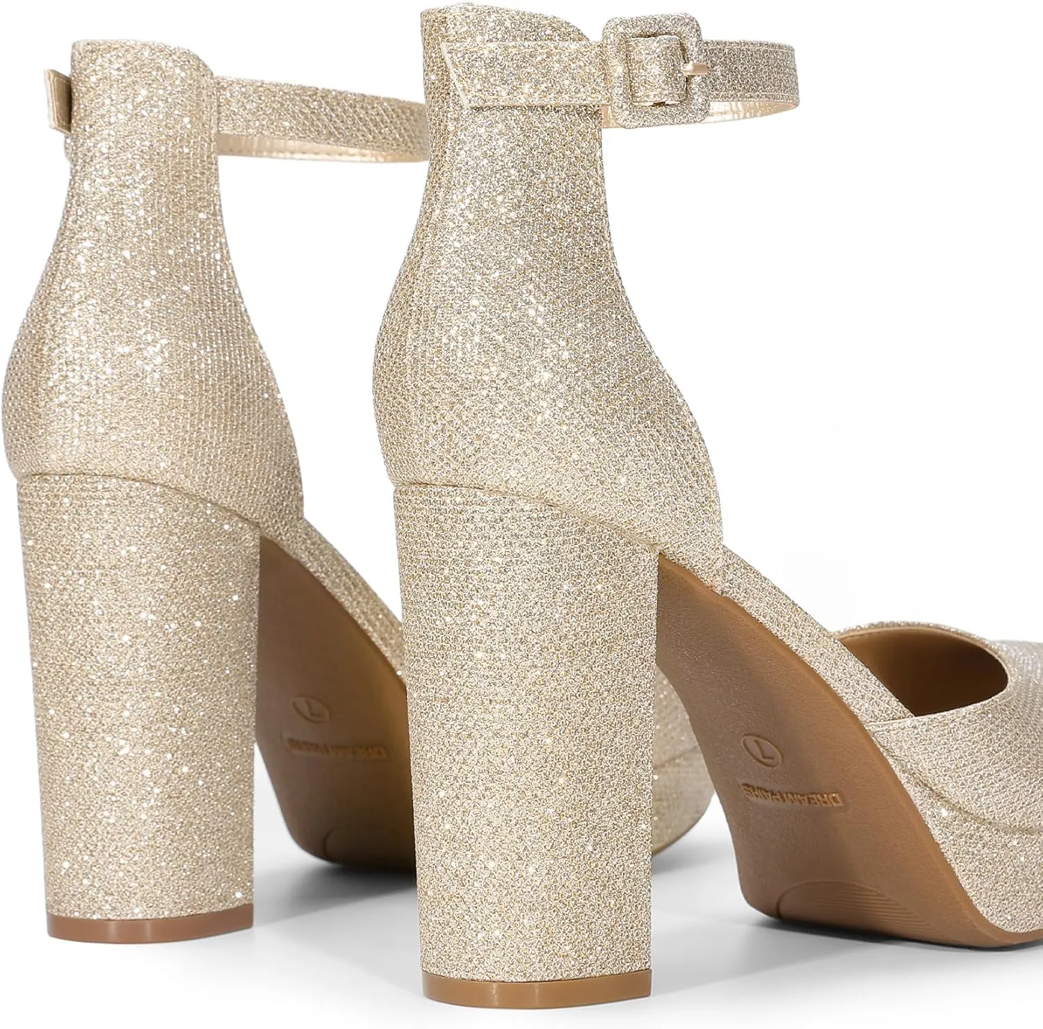 DREAM PAIRS Women's Platform Chunky High Heels Closed Toe Block Ankle Strap Dress Bridal Party Wedding Shoes