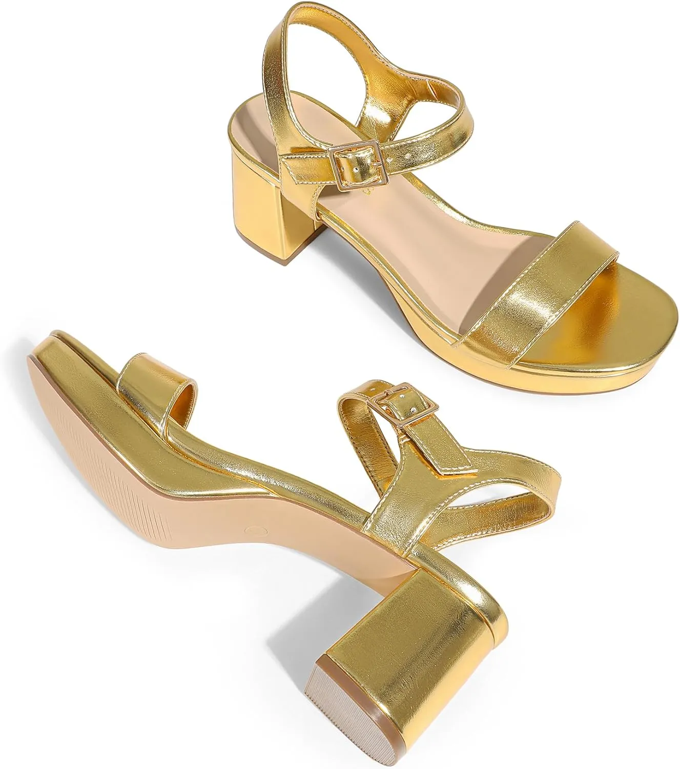 DREAM PAIRS Women's Platform Heels Block Chunky Open Toe Ankle Strap Heel Fashion Wedding Party Dress Sandals Shoes