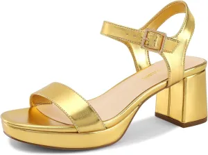 DREAM PAIRS Women's Platform Heels Block Chunky Open Toe Ankle Strap Heel Fashion Wedding Party Dress Sandals Shoes