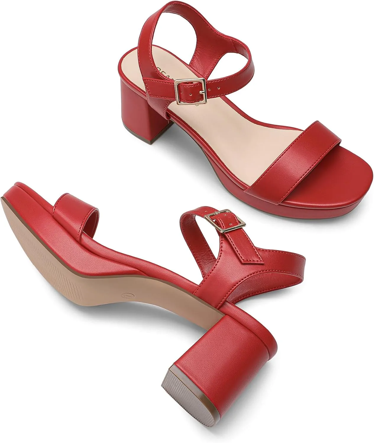 DREAM PAIRS Women's Platform Heels Block Chunky Open Toe Ankle Strap Heel Fashion Wedding Party Dress Sandals Shoes