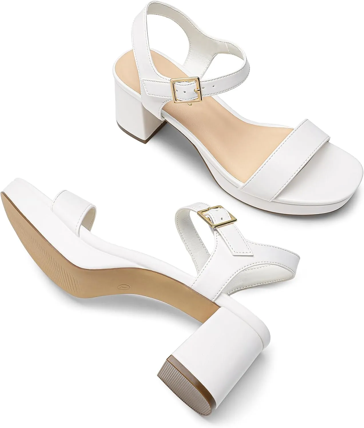 DREAM PAIRS Women's Platform Heels Block Chunky Open Toe Ankle Strap Heel Fashion Wedding Party Dress Sandals Shoes