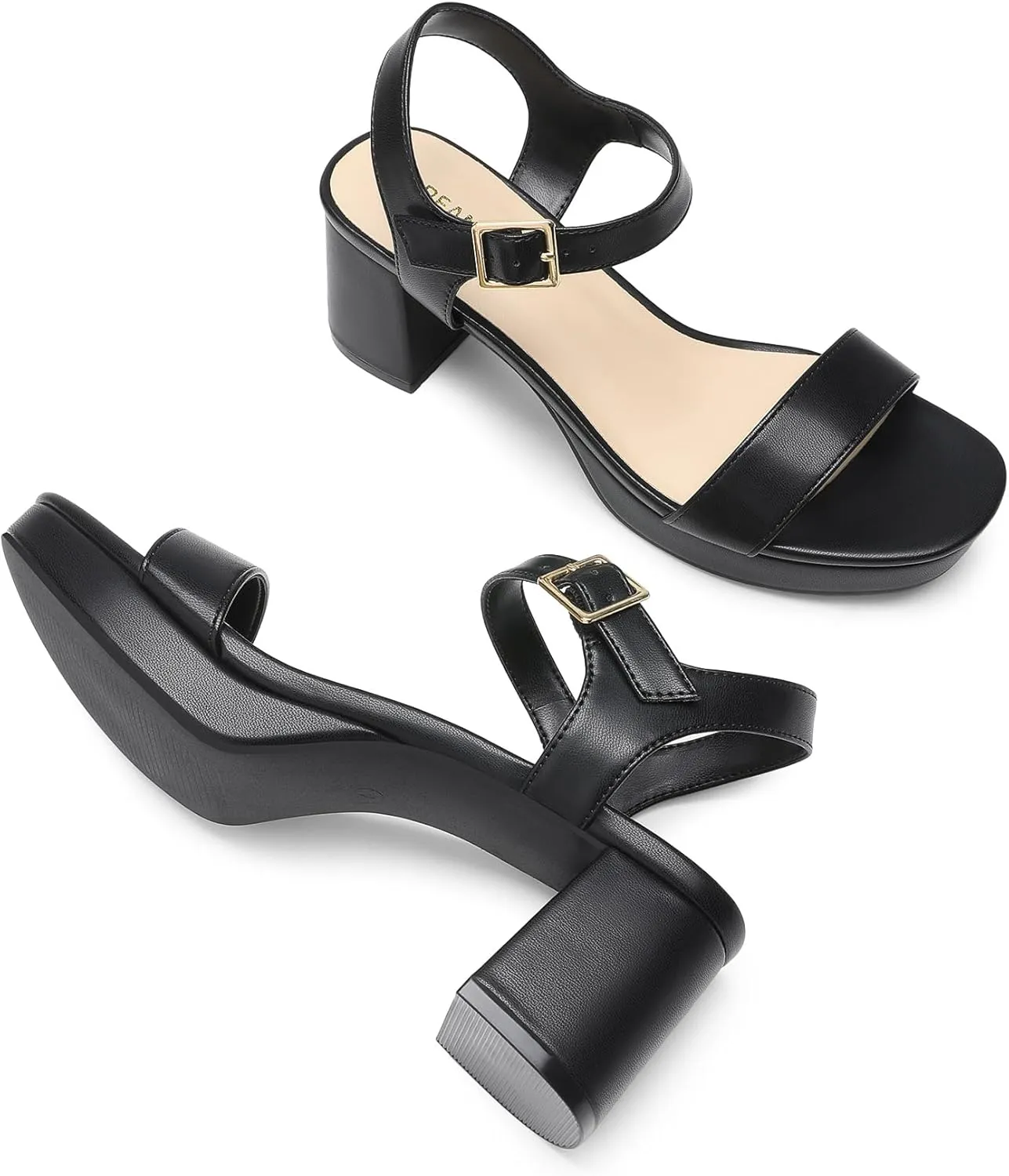 DREAM PAIRS Women's Platform Heels Block Chunky Open Toe Ankle Strap Heel Fashion Wedding Party Dress Sandals Shoes