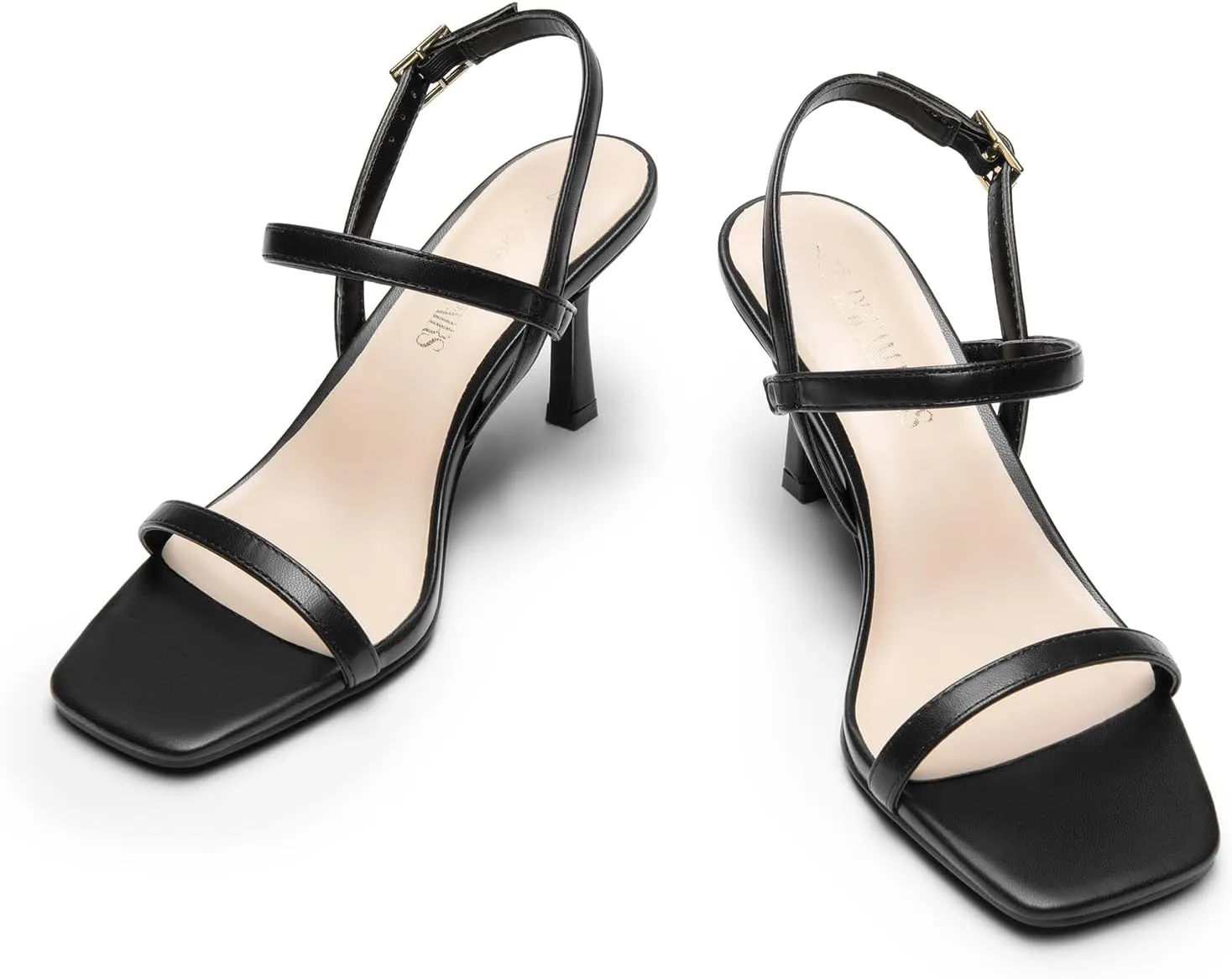 DREAM PAIRS Womens Slingback Heels Square Open Toe Strappy Sandals Ankle Strap High Heeled Dressy Shoes