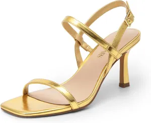 DREAM PAIRS Womens Slingback Heels Square Open Toe Strappy Sandals Ankle Strap High Heeled Dressy Shoes