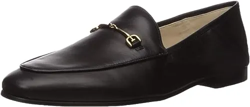 Edelman Loraine Leather Chain Vamp Detailed Loafers Tested Sam Modena Fashion Black Money-saving