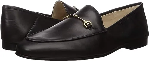 Edelman Loraine Leather Chain Vamp Detailed Loafers Tested Sam Modena Fashion Black Money-saving