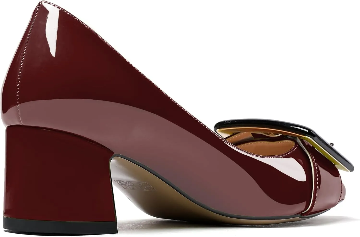 Eldof Pointed Toe Pumps,Classy 2 Inches Block Heel Chic Pumps, Confort Buckle Heel for Office Wedding Dress
