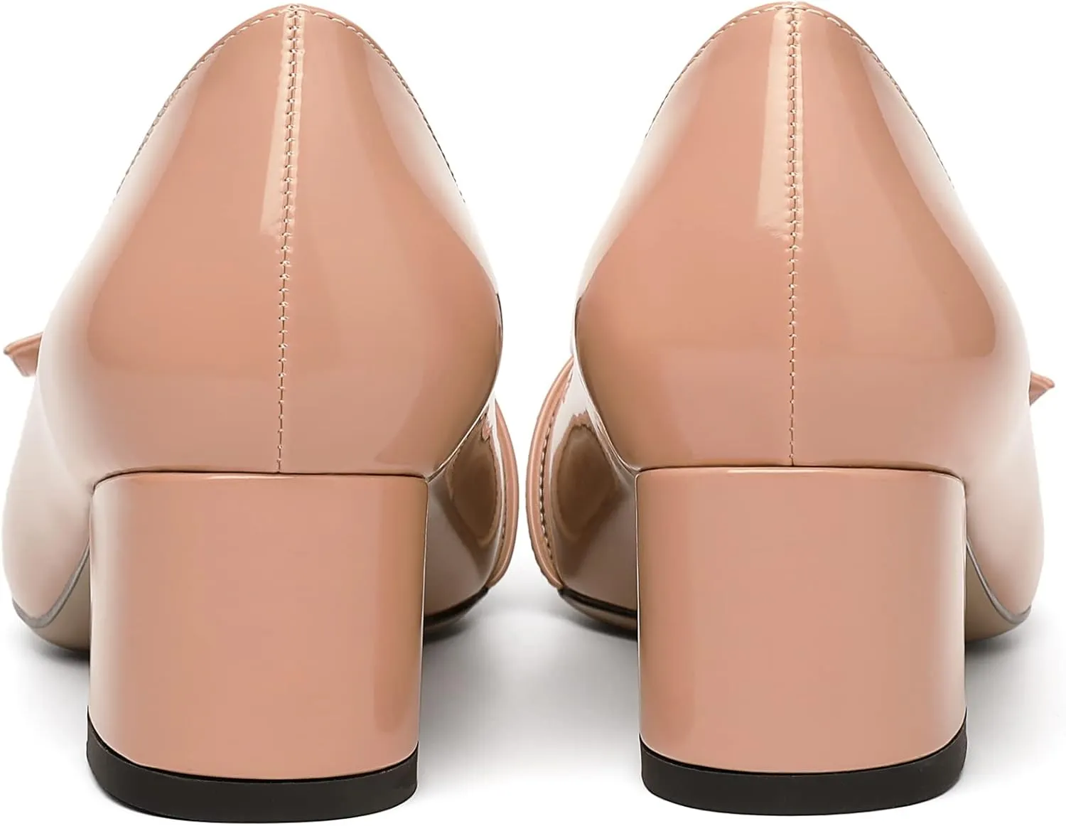Eldof Pointed Toe Pumps,Classy 2 Inches Block Heel Chic Pumps, Confort Buckle Heel for Office Wedding Dress