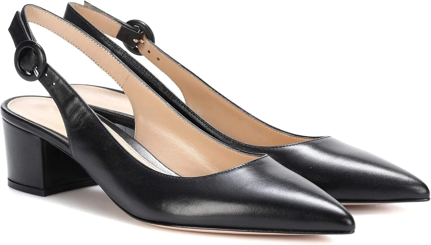 Eldof Pointed Toe Pumps,Slingback Ankle Buckle Chic Pumps,Classy Block Heel 2" Heel for Office Dress