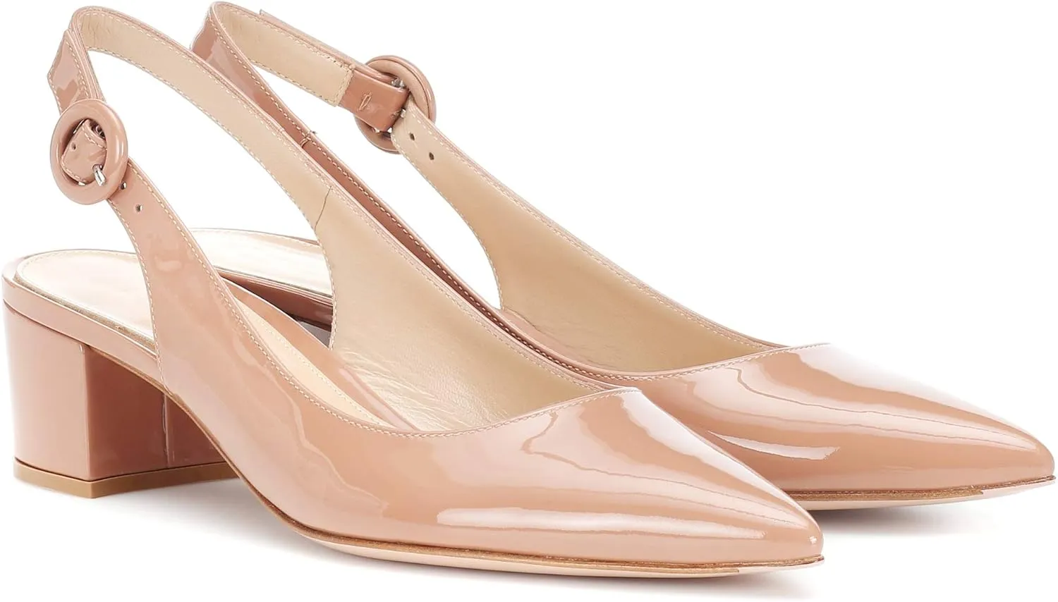 Eldof Pointed Toe Pumps,Slingback Ankle Buckle Chic Pumps,Classy Block Heel 2" Heel for Office Dress