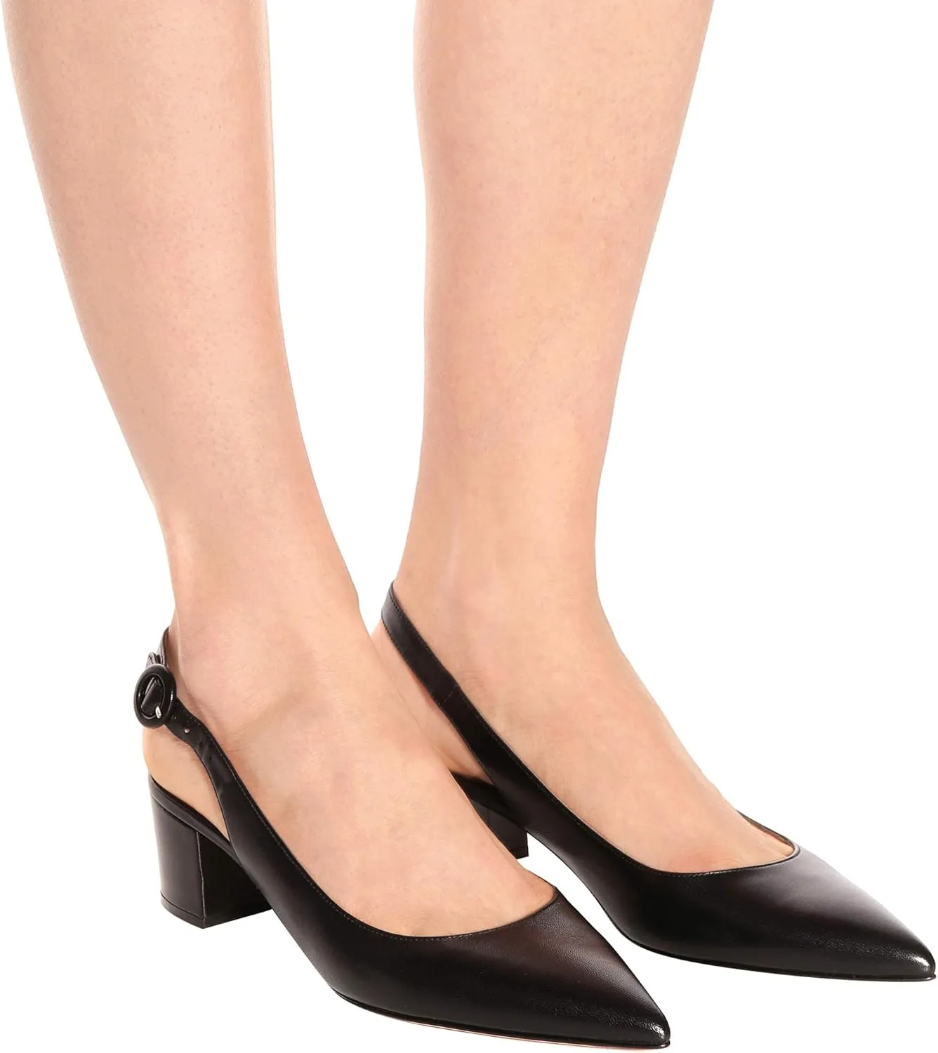 Eldof Pointed Toe Pumps,Slingback Ankle Buckle Chic Pumps,Classy Block Heel 2" Heel for Office Dress