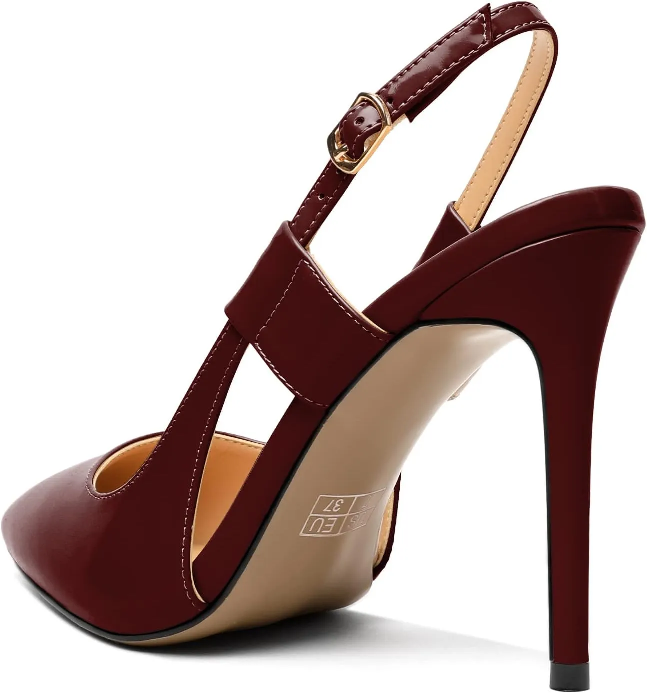 Eldof Pointed Toe Slingback Sandals,Ankle Strap Chic Pumps,Classy High Heel 4" Heel for Office Dress