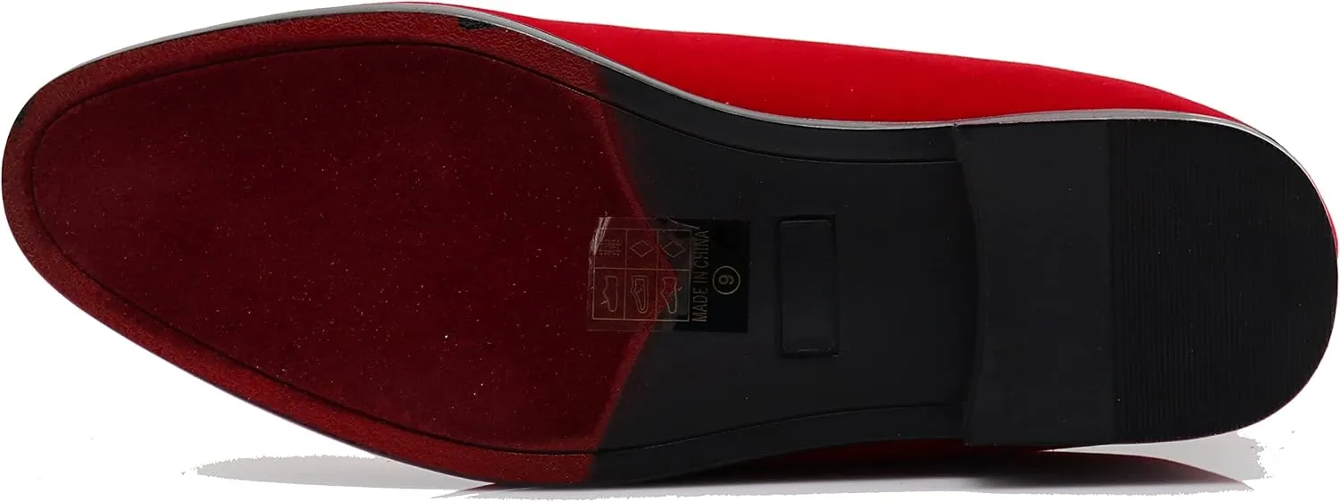 Enzo Romeo Men's Fashion Formal Tuxedo Slip On Loafer Velvet Dress Shoes SKO03